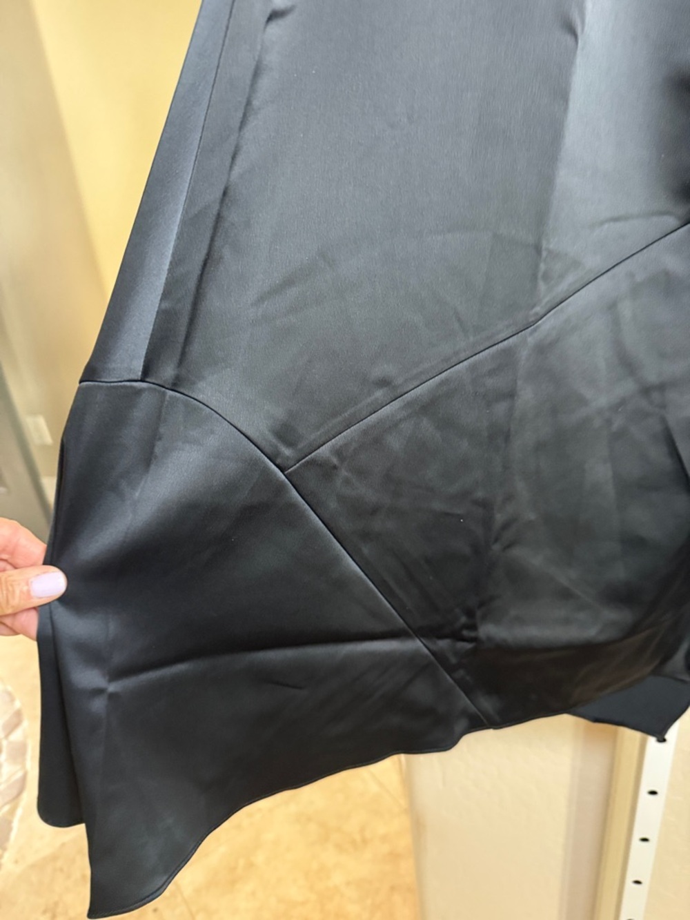 Beautiful by Lawrence Zarian Satin Black Midi Slip Skirt - Women - Picture 8 of 10